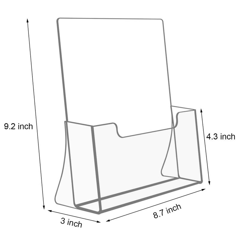 NIUBEE Acrylic Brochure Holder 8.5 x 11 inches 2 Pack, Clear Acrylic Literature Holder Plastic Flyer Display Stand, Acrylic Countertop Organizer for Magazine, Pamphlet, Booklets, Menu, Journals - Image 2